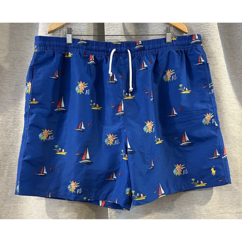Polo Ralph Lauren Men's Big & Tall Sur La Plage Traveler Classic Swim Trunks 2XB